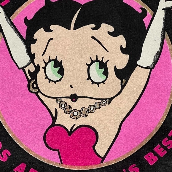 Betty Boop Vintage 90s Universal Studios Crewneck Sweatshirt Black Sz LG - Picture 4 of 14